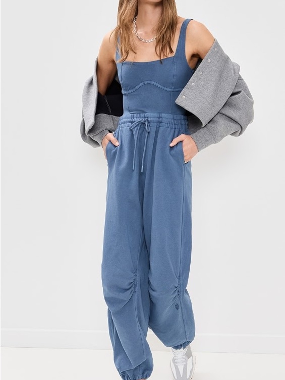 NWOT Free People Movement Inbound Onesie Midnight Navy Jumpsuit-Size XL